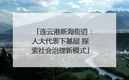 连云港新海街道：人大代表下基层 探索社会治理新模式