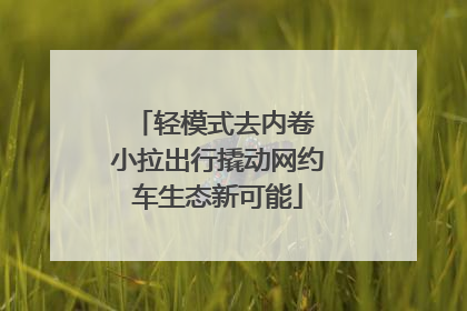 轻模式去内卷 小拉出行撬动网约车生态新可能