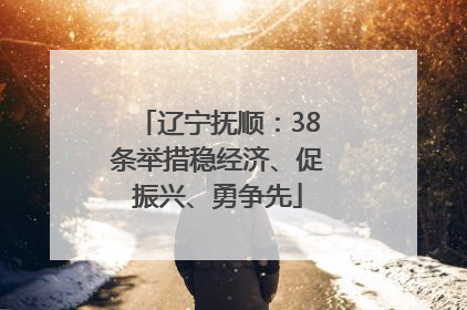 辽宁抚顺：38条举措稳经济、促振兴、勇争先