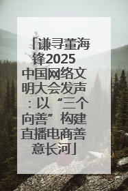 谦寻董海锋2025中国网络文明大会发声：以“三个向善”构建直播电商善意长河