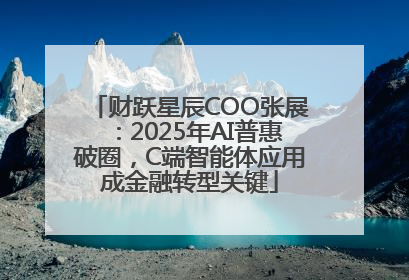 财跃星辰COO张展：2025年AI普惠破圈，C端智能体应用成金融转型关键
