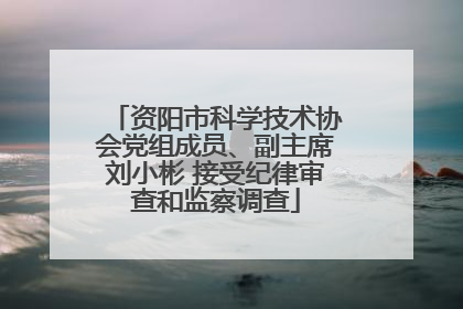 资阳市科学技术协会党组成员、副主席刘小彬 接受纪律审查和监察调查