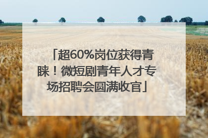 超60%岗位获得青睐！微短剧青年人才专场招聘会圆满收官