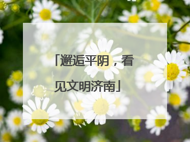 邂逅平阴，看见文明济南