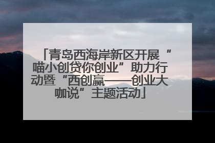 青岛西海岸新区开展“喵小创贷你创业”助力行动暨“西创赢——创业大咖说”主题活动