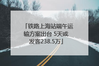 铁路上海站端午运输方案出台 5天或发客238.5万