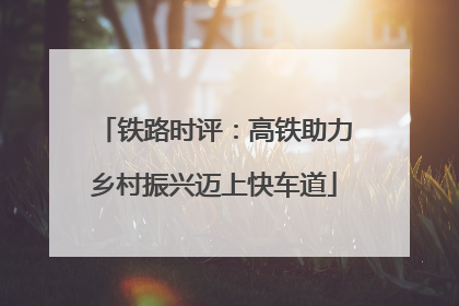 铁路时评：高铁助力乡村振兴迈上快车道