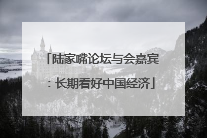 陆家嘴论坛与会嘉宾：长期看好中国经济
