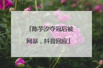 陈芋汐夺冠后被网暴，抖音回应