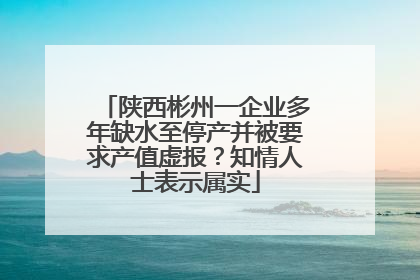 陕西彬州一企业多年缺水至停产并被要求产值虚报？知情人士表示属实