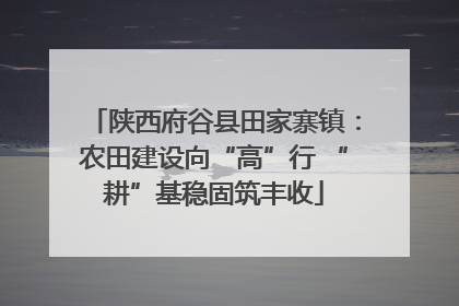 陕西府谷县田家寨镇：农田建设向“高”行 “耕”基稳固筑丰收