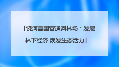 饶河县国营通河林场：发展林下经济 焕发生态活力