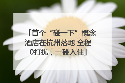 首个“碰一下”概念酒店在杭州落地 全程0打扰，一碰入住
