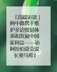 高端访谈｜阿中愿携手维护多边贸易体系和发展中国家利益——访阿拉伯议会议长亚马希