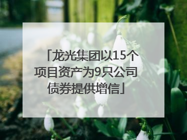 龙光集团以15个项目资产为9只公司债券提供增信