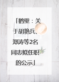 鹤壁：关于胡艳兵、郑涛等2名同志拟任职的公示