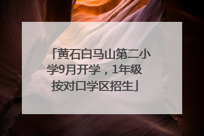 黄石白马山第二小学9月开学，1年级按对口学区招生