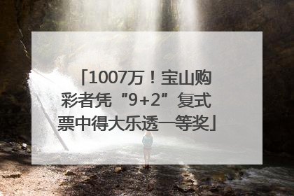 1007万！宝山购彩者凭“9+2”复式票中得大乐透一等奖