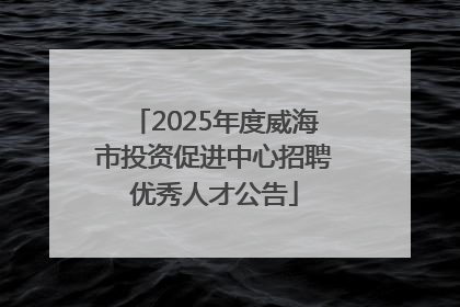 2025年度威海市投资促进中心招聘优秀人才公告