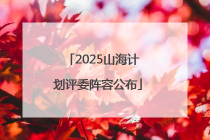 2025山海计划评委阵容公布