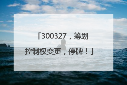 300327，筹划控制权变更，停牌！