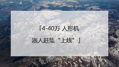 4-40万 人形机器人赶集“上线”
