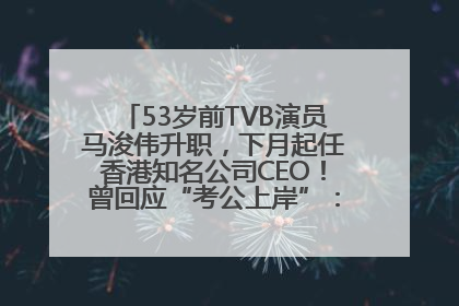 53岁前TVB演员马浚伟升职，下月起任香港知名公司CEO！曾回应“考公上岸”：真不是公务员