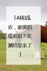 AI和瓜农，谁挑的瓜更甜？实测结果来了